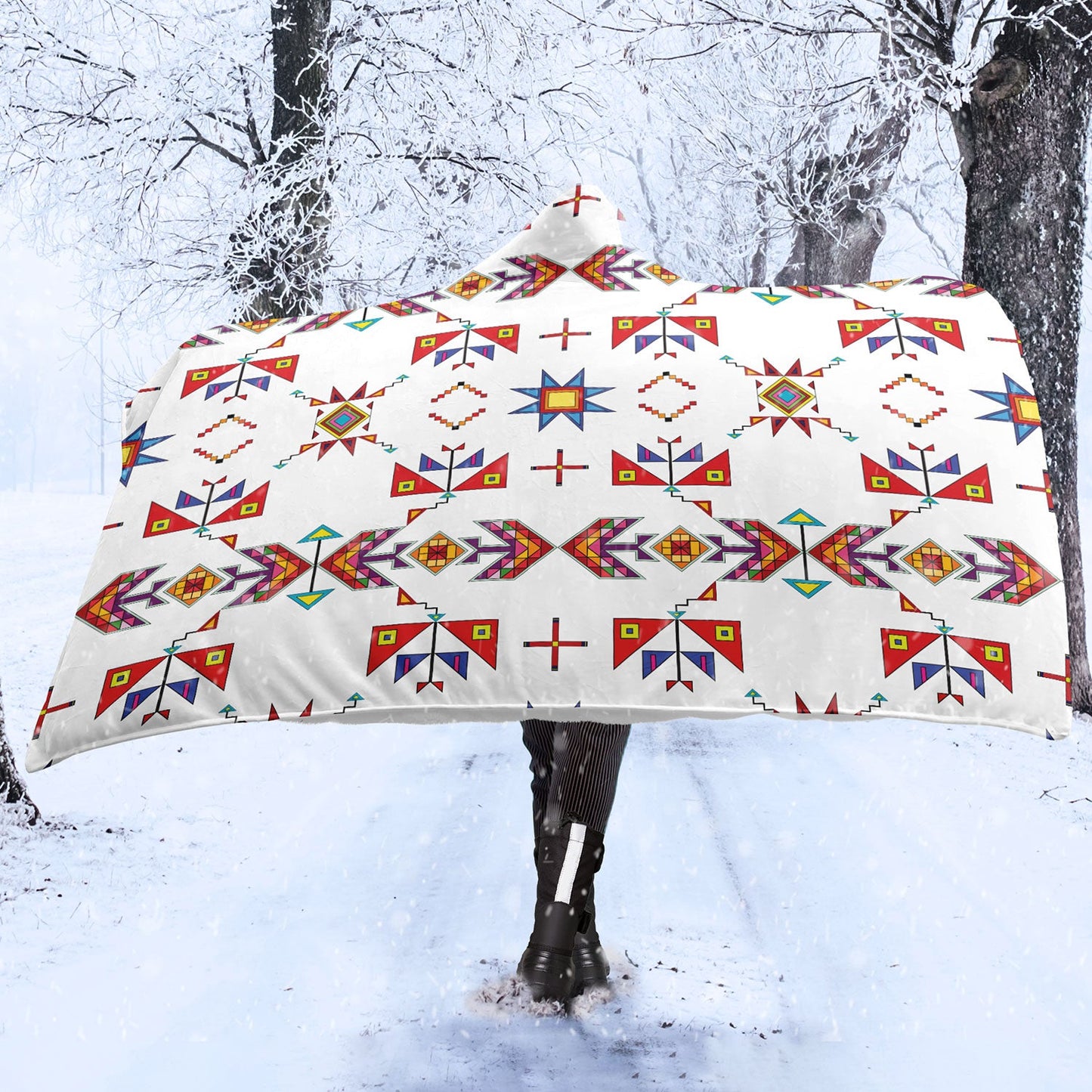 Scattered Generations White Hooded Blanket