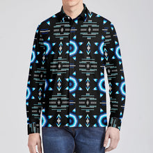 Load image into Gallery viewer, Rising Star Wolf Moon Men&#39;s Long Sleeve Dress Shirt
