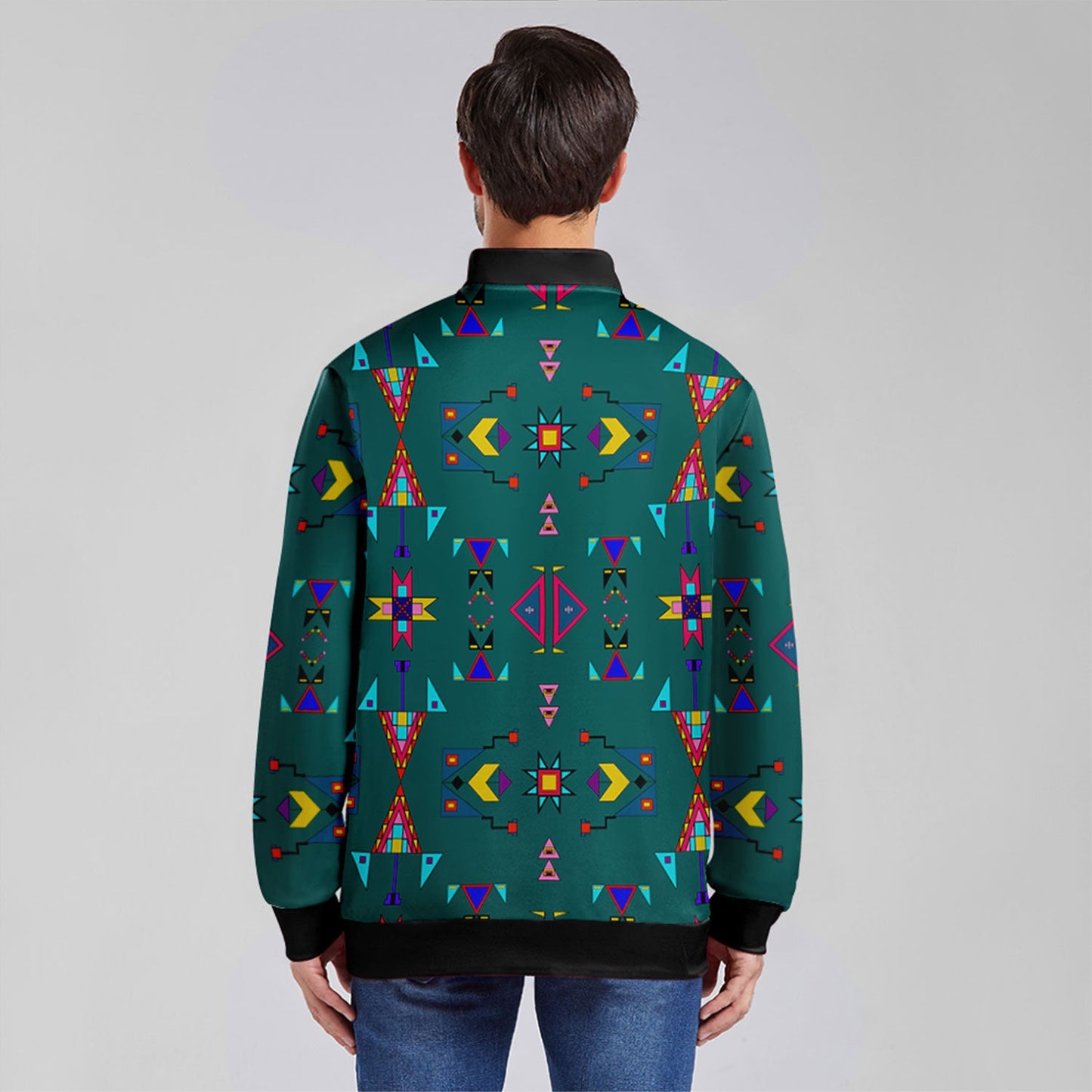 Enemy Territory Teal Zippered Collared Lightweight Jacket