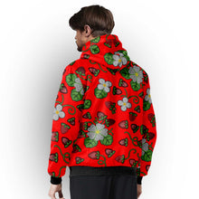 Load image into Gallery viewer, Strawberry Dreams Fire Sherpa Hoodie
