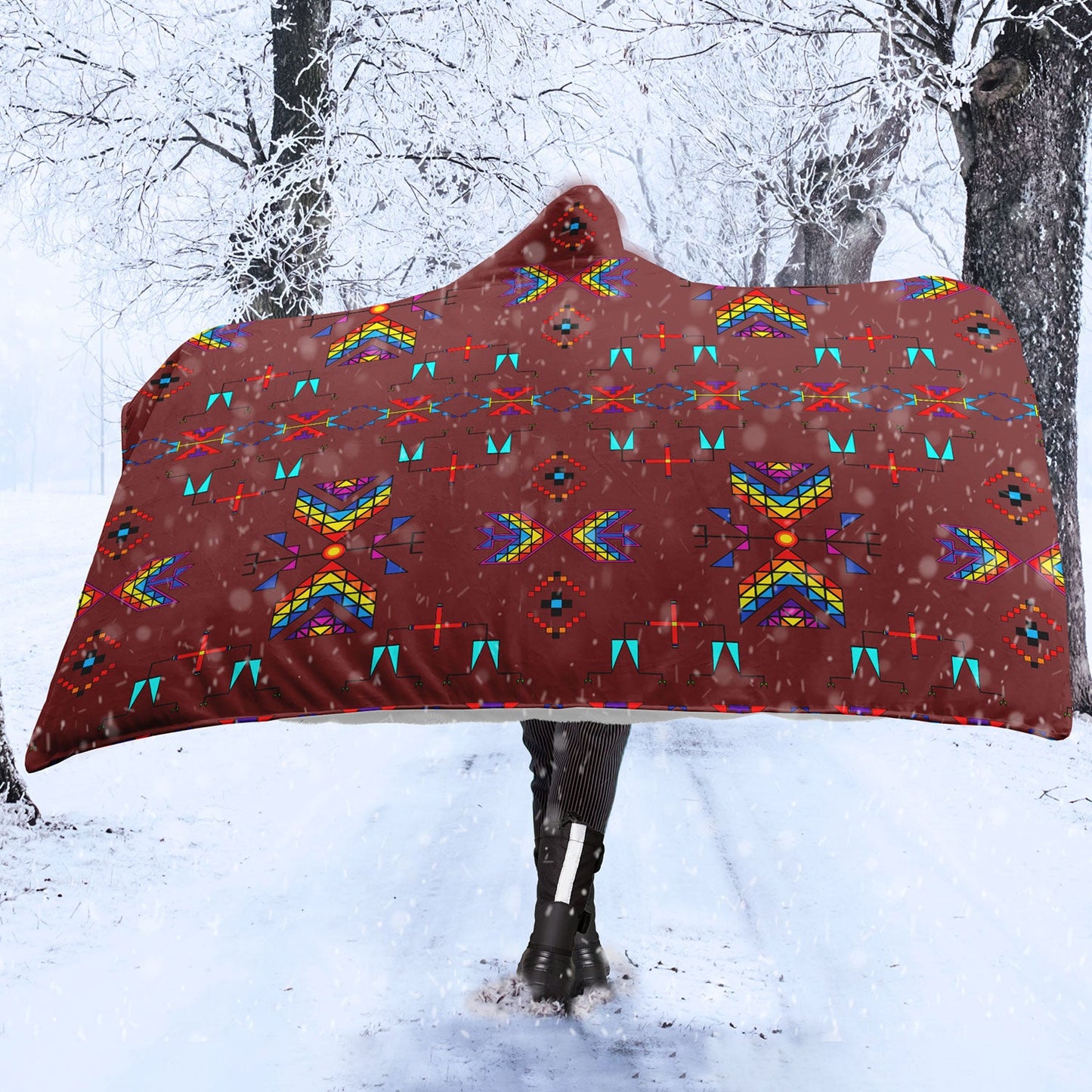 Rainy Chief Rainbow Earth Clay Hooded Blanket