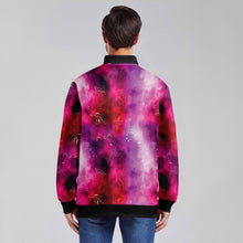 Load image into Gallery viewer, Animal Ancestors 8 Gaseous Clouds Pink and Red Zippered Collared Lightweight Jacket
