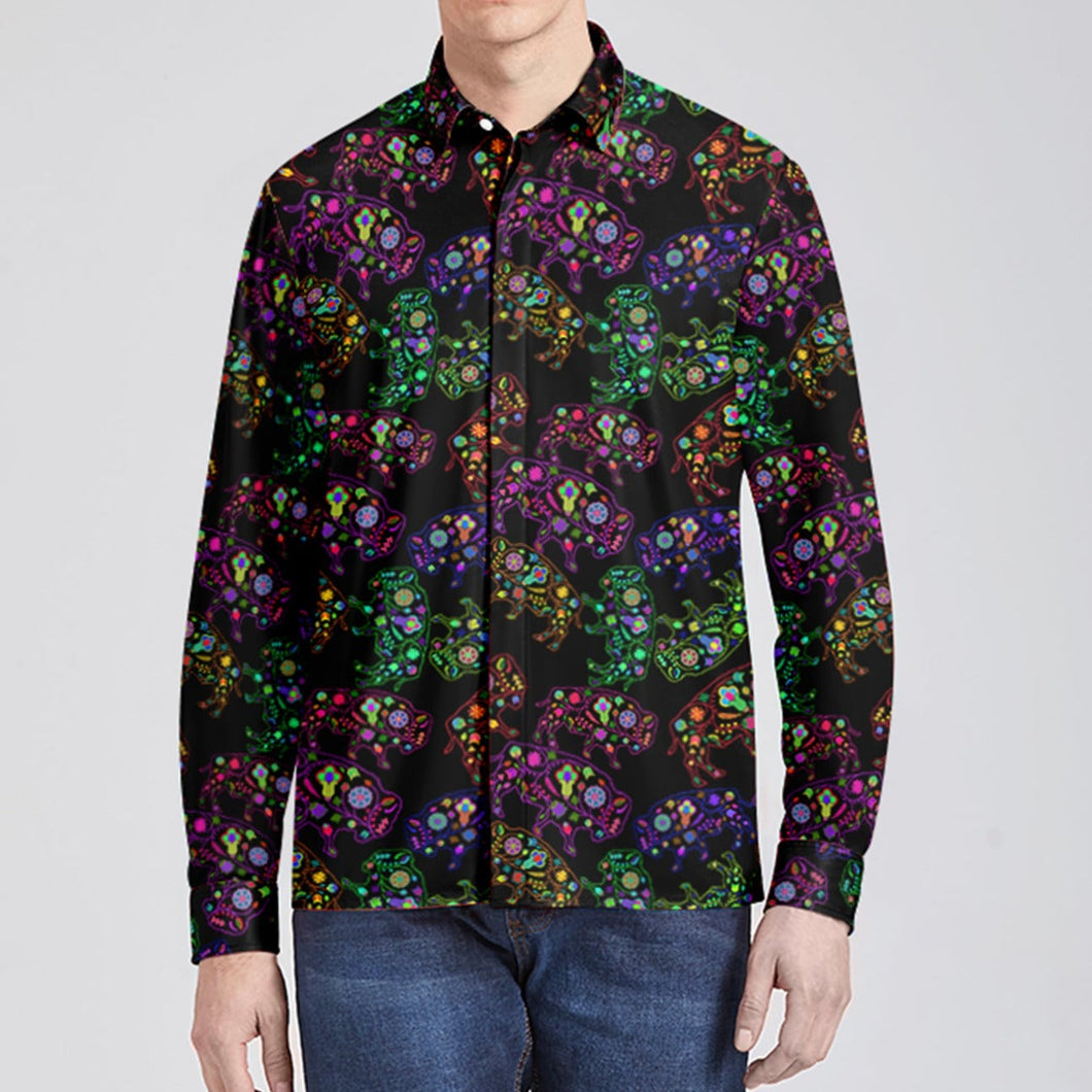 Floral Buffalo Men's Long Sleeve Dress Shirt