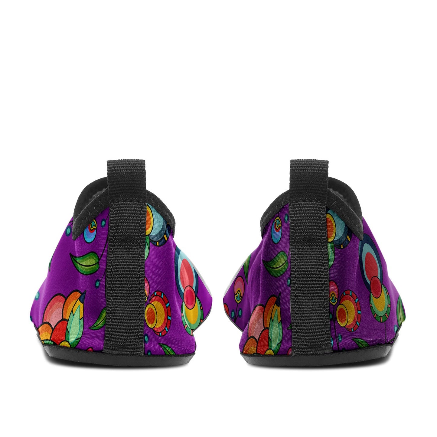 Floral Bounty Purple Kid's Sockamoccs Slip On Shoes