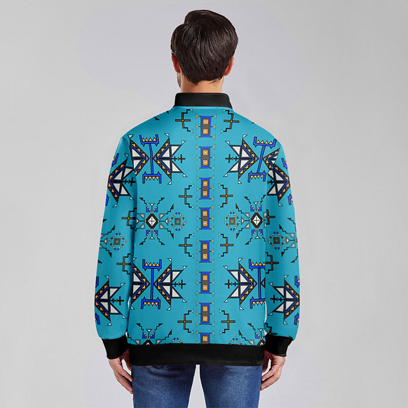 Eagle Strike Blue Zippered Collared Lightweight Jacket