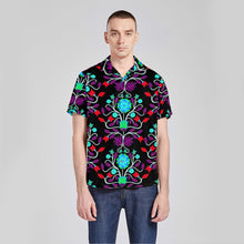 Load image into Gallery viewer, Floral Beadwork Four Clans Button Up Silk Shirt
