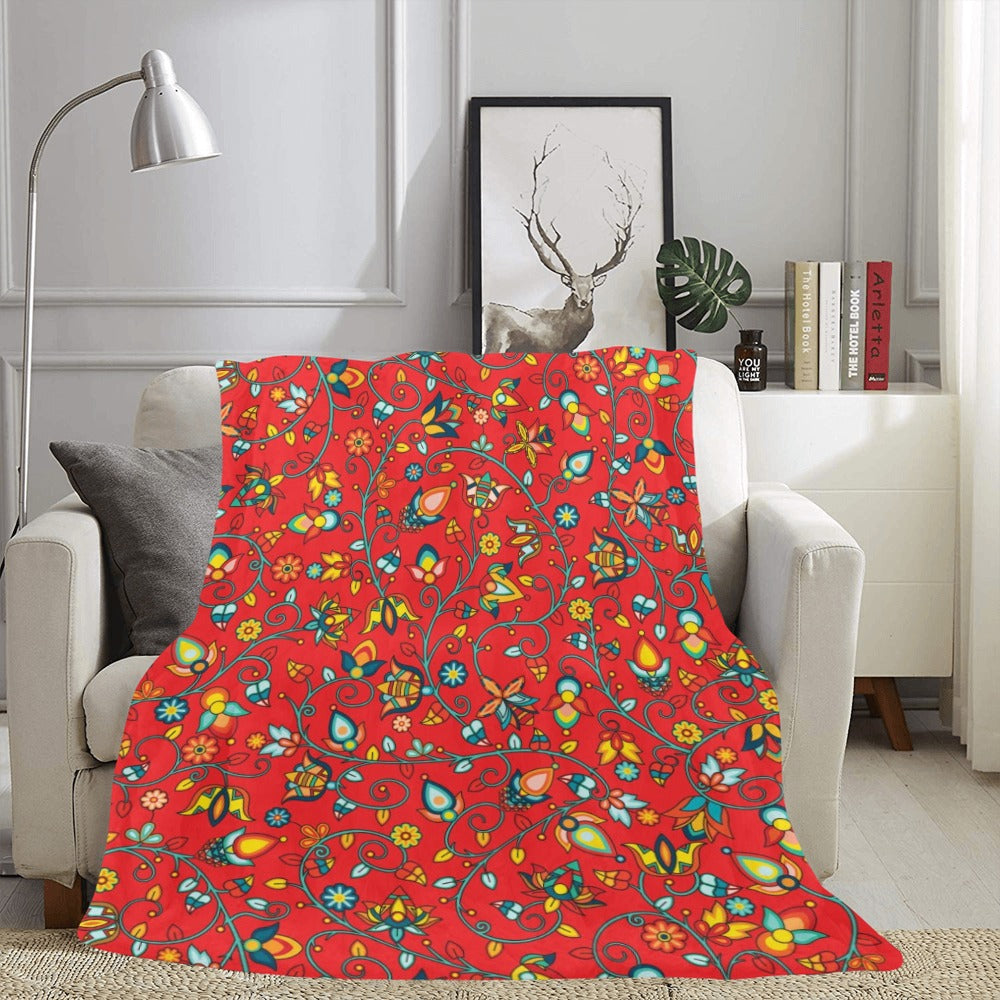 Thorny Path Red X-Large Micro Fleece Blanket