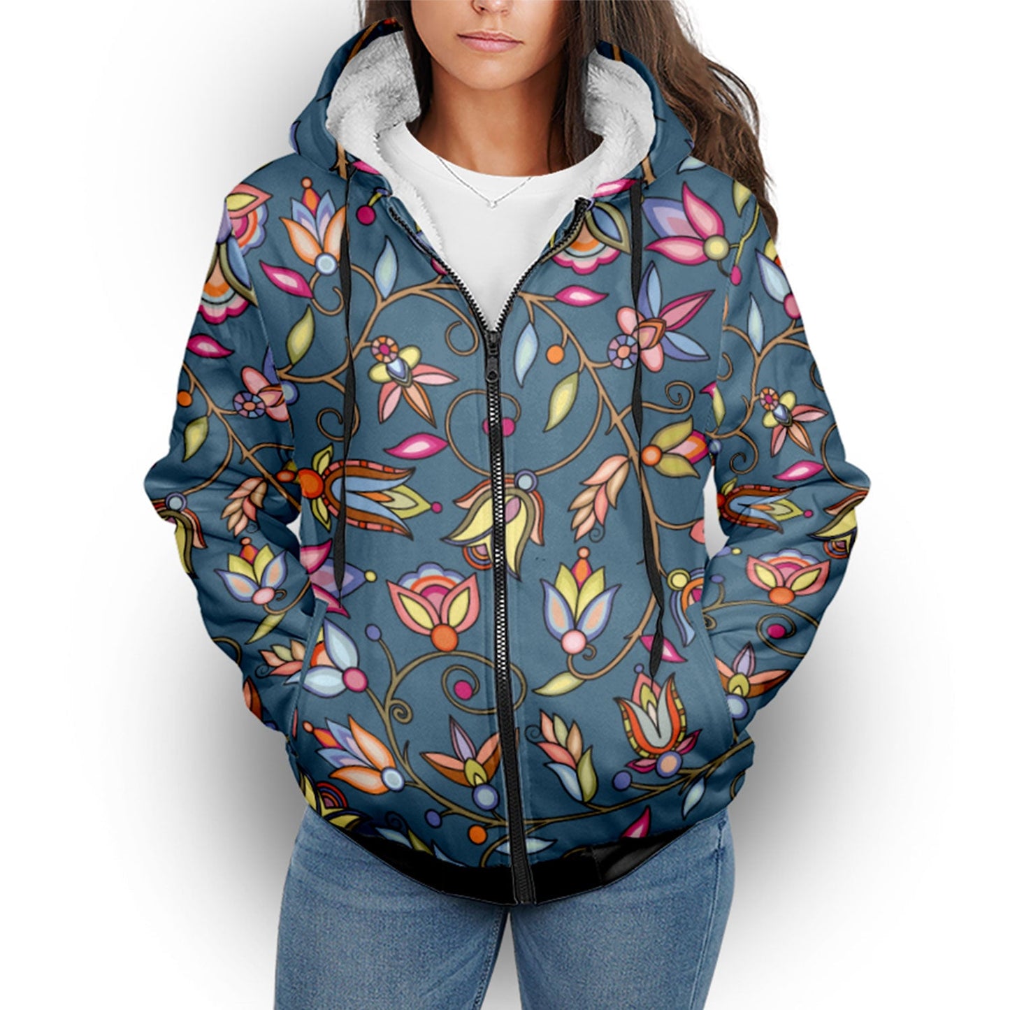 Buffalo Bloom Rainstorm Sherpa Hoodie