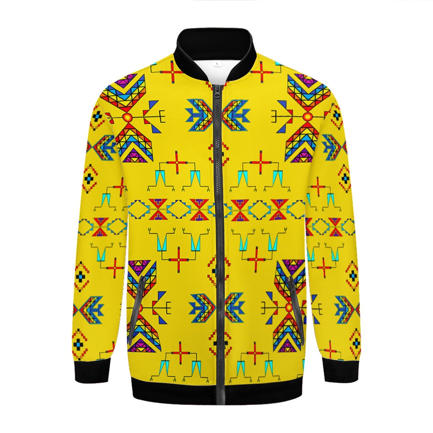 Rainy Chief Rainbow Yellow Zippered Collared Lightweight Jacket