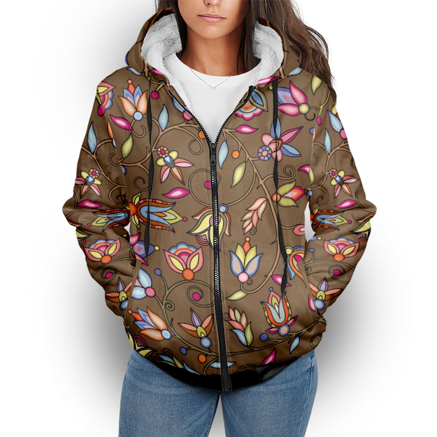 Buffalo Bloom Earth Song Sherpa Hoodie