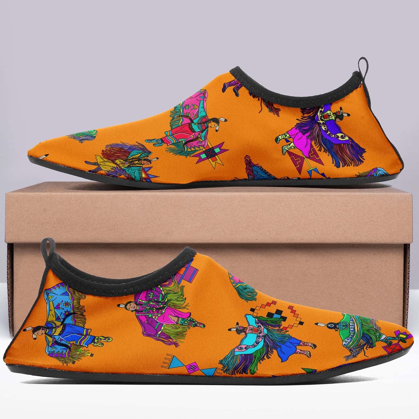 Women's Fancy Dancers Orange Sockamoccs
