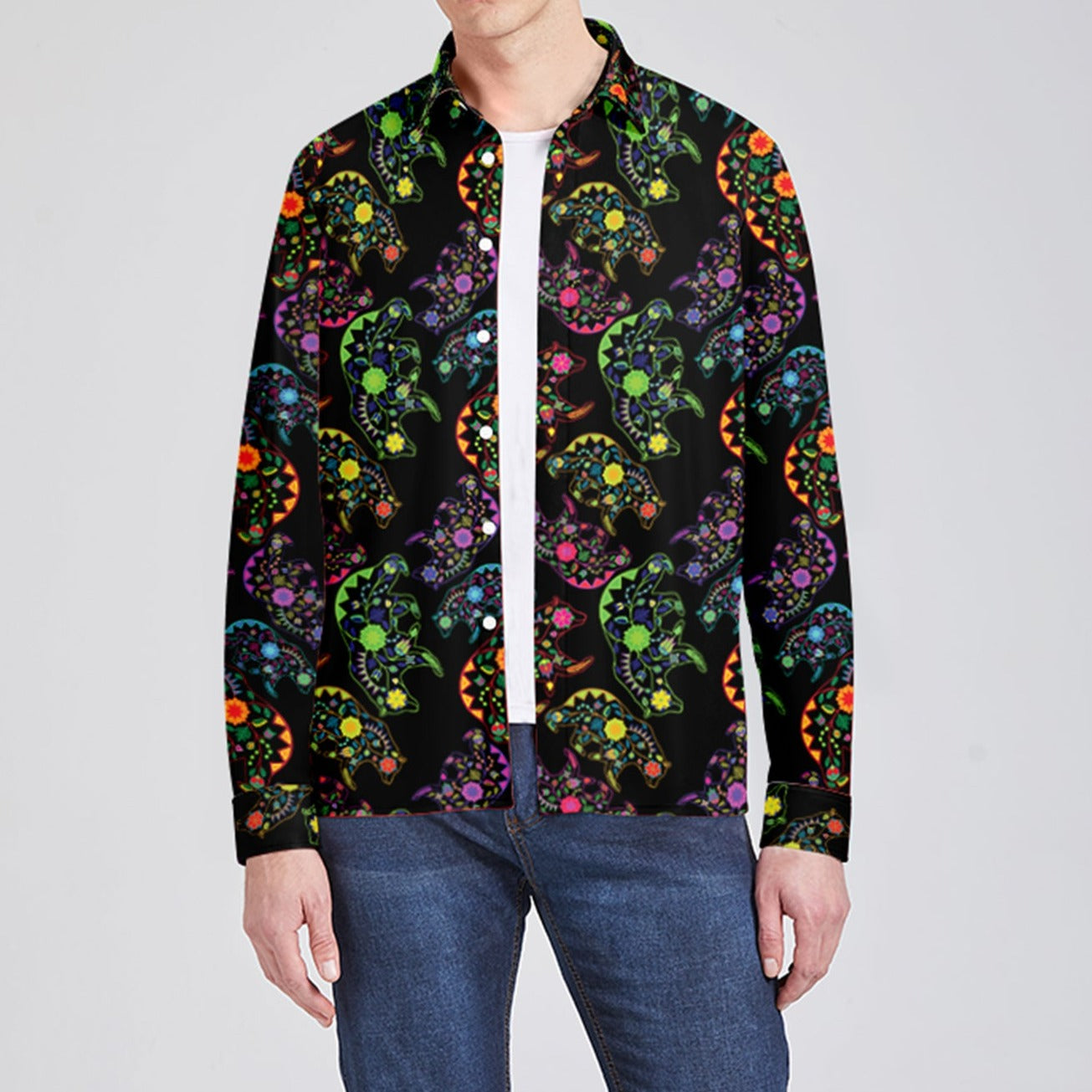 Floral Bear Men's Dress Shirt