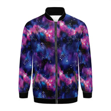 Load image into Gallery viewer, Animal Ancestors 1 Blue and Pink Zippered Collared Lightweight Jacket
