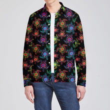 Load image into Gallery viewer, Neon Floral Turtle Men&#39;s Long Sleeve Dress Shirt
