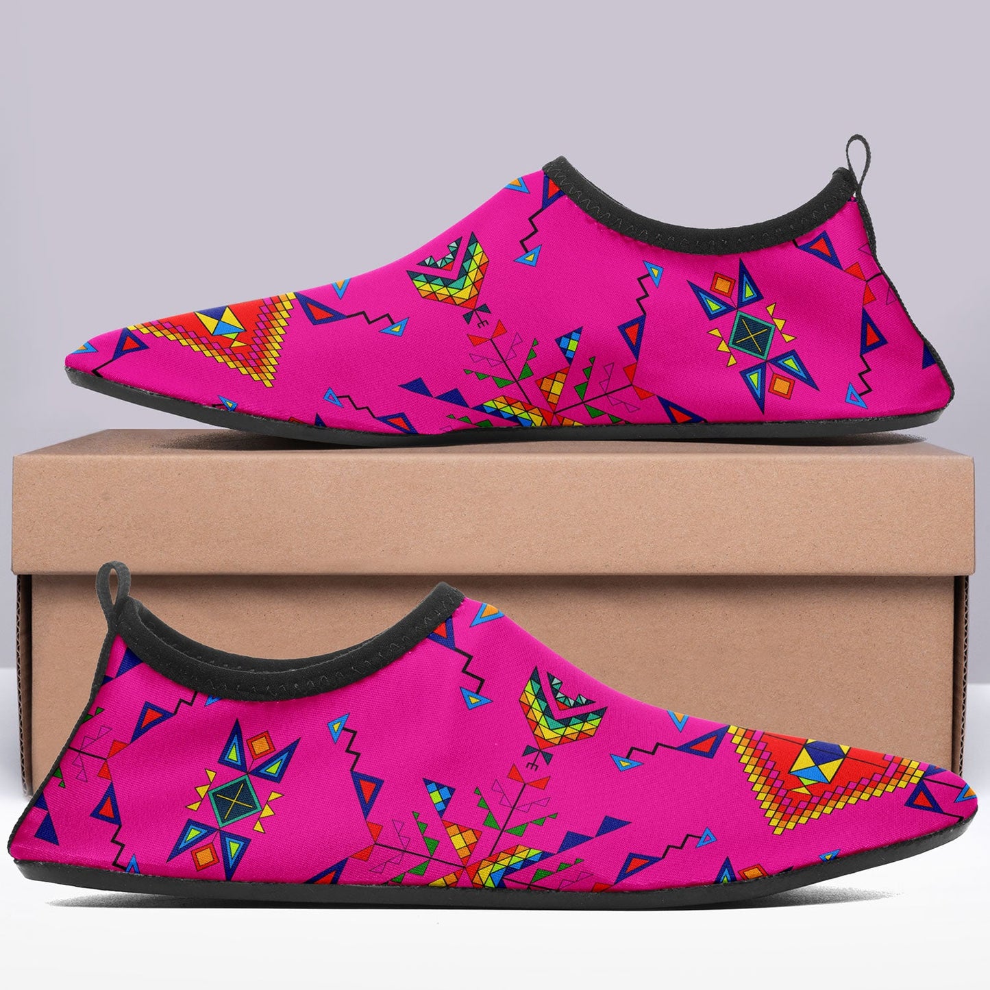 Buffalo Jump Pink Kid's Sockamoccs Slip On Shoes