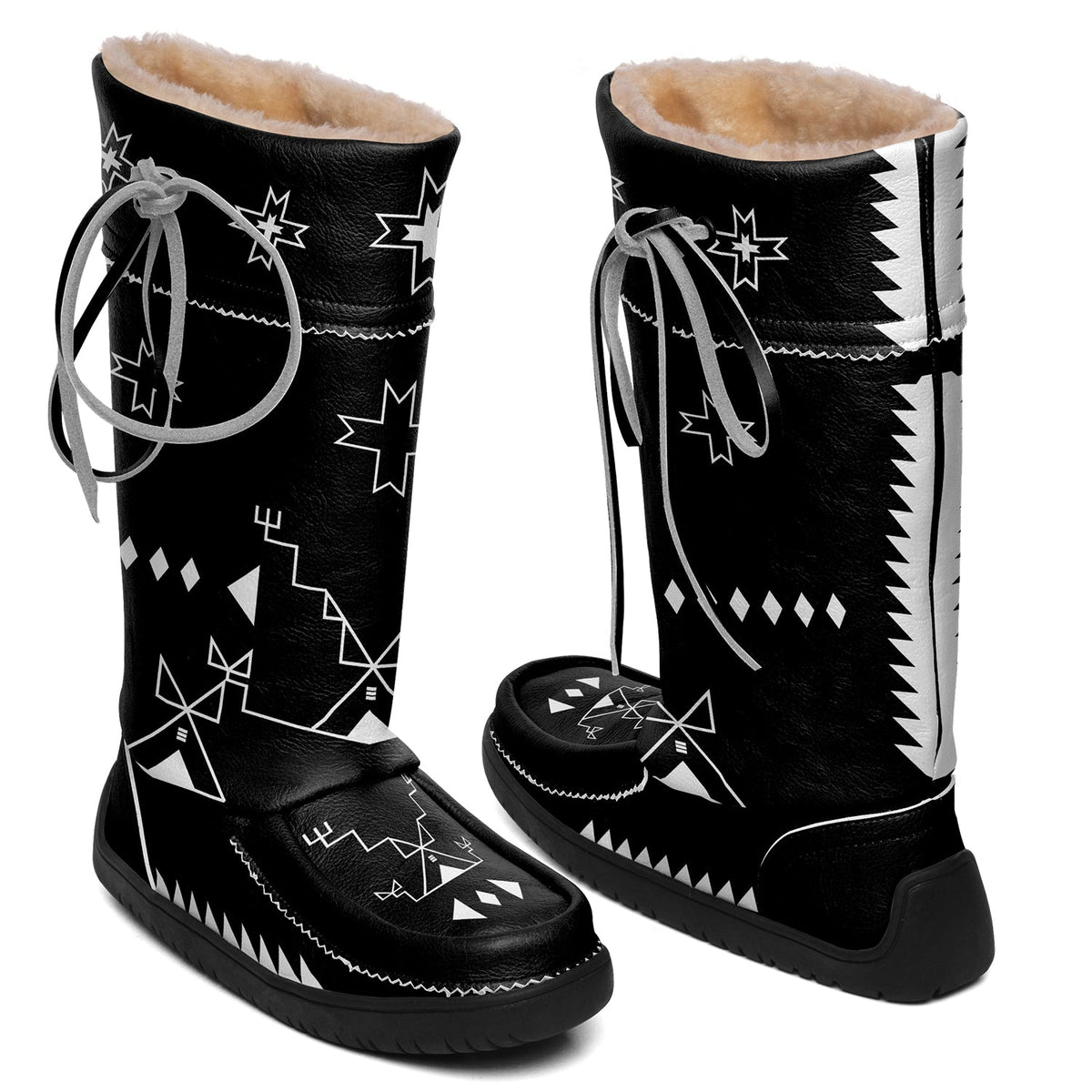 Sky Stories Black Real Leather MoccaLux