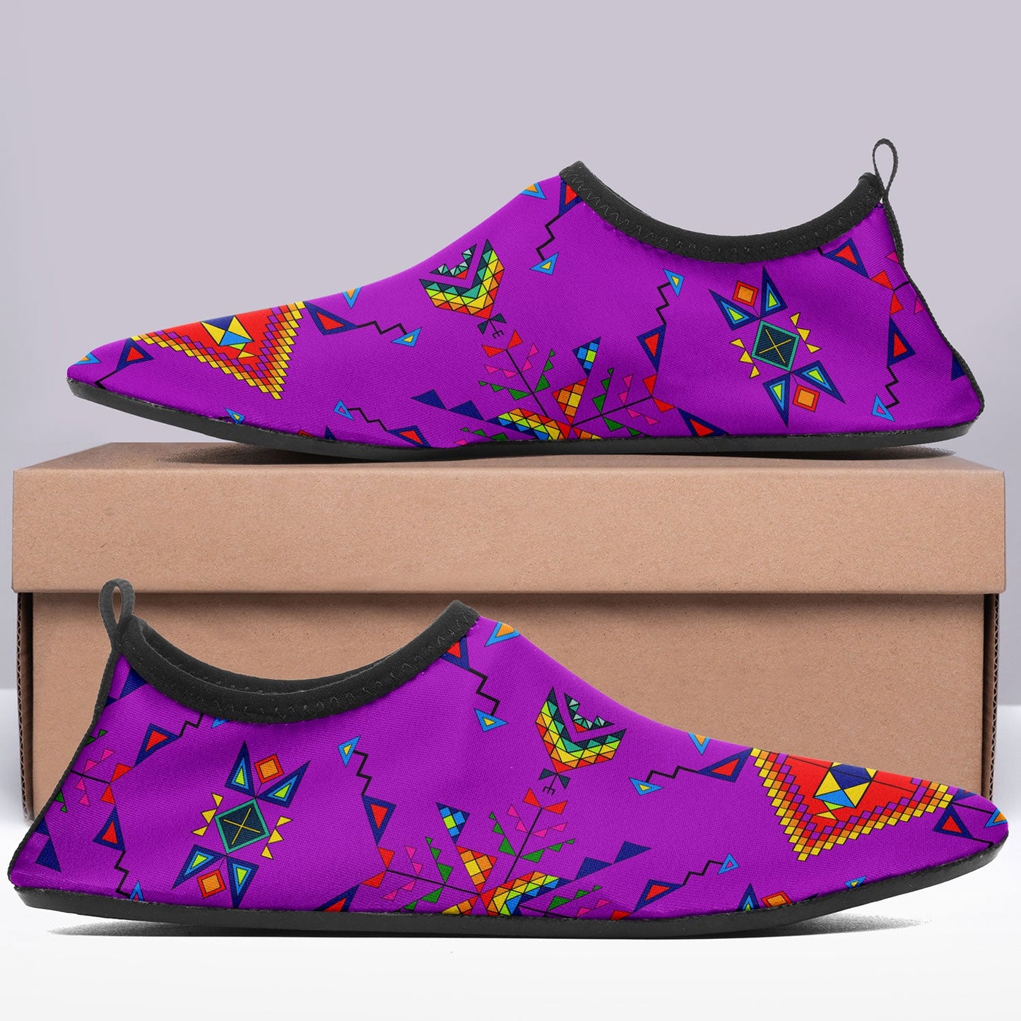 Buffalo Jump Purple Kid's Sockamoccs Slip On Shoes