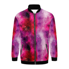 Load image into Gallery viewer, Animal Ancestors 8 Gaseous Clouds Pink and Red Zippered Collared Lightweight Jacket
