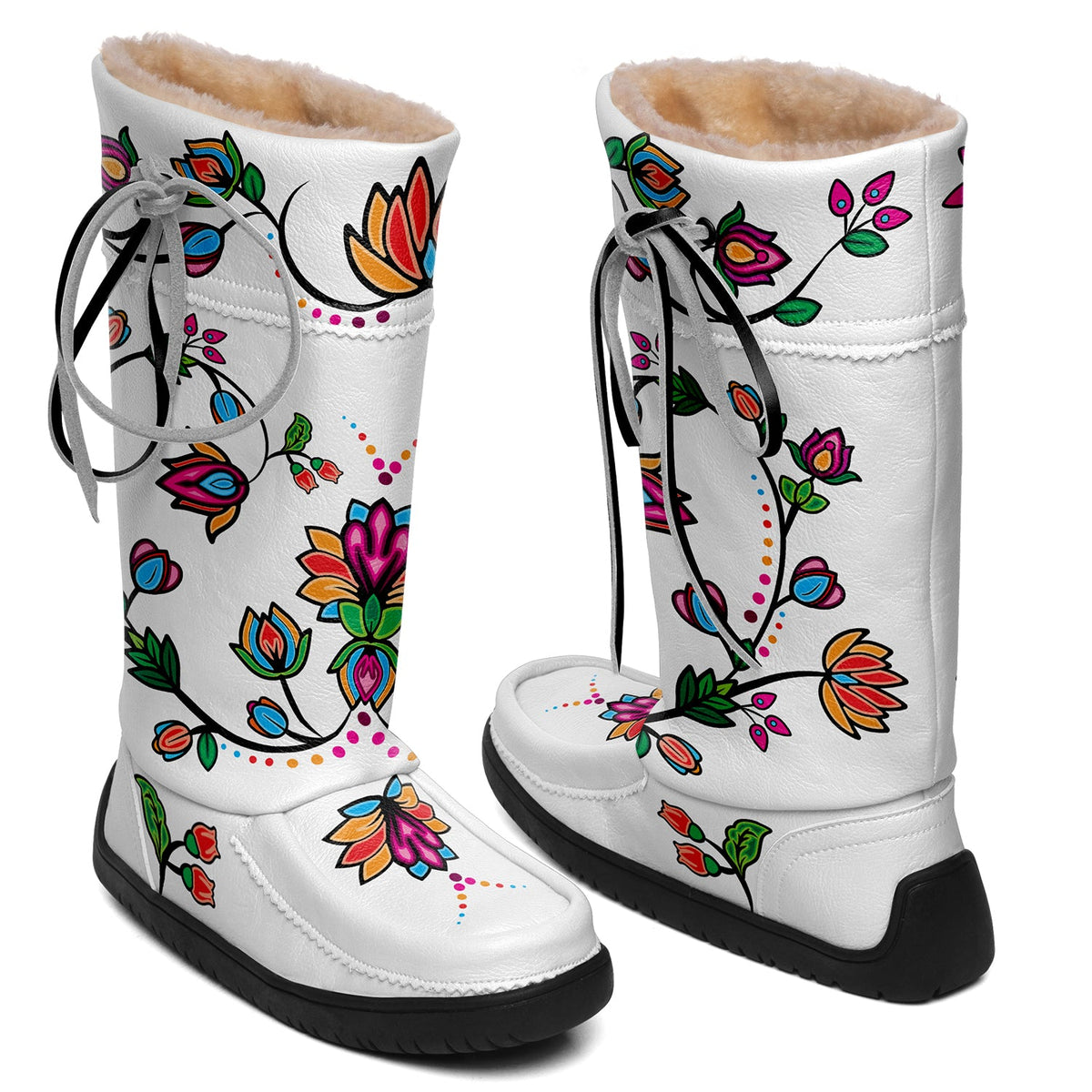 Waterbird Wildflowers Real Leather MoccaLux