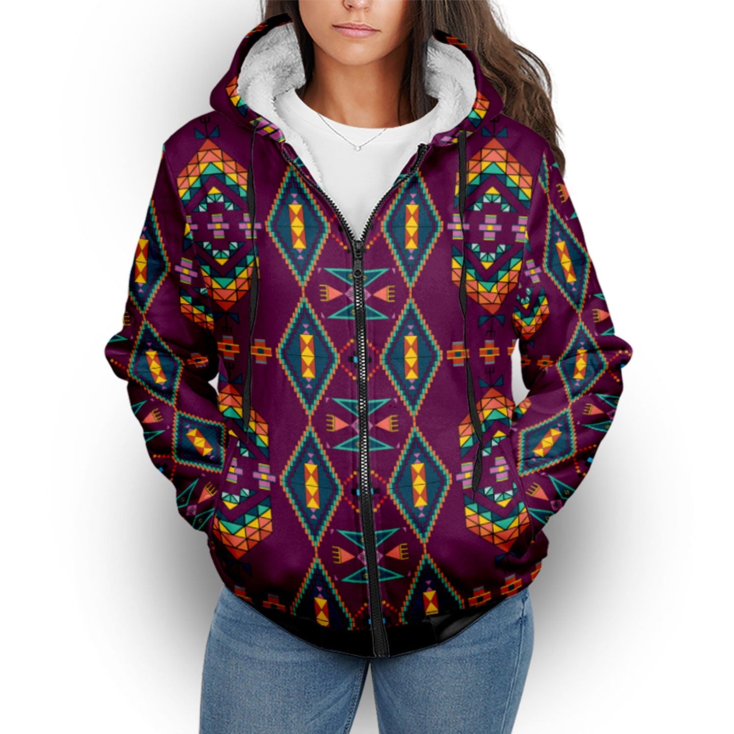 Travois Tipi Berry Sherpa Hoodie