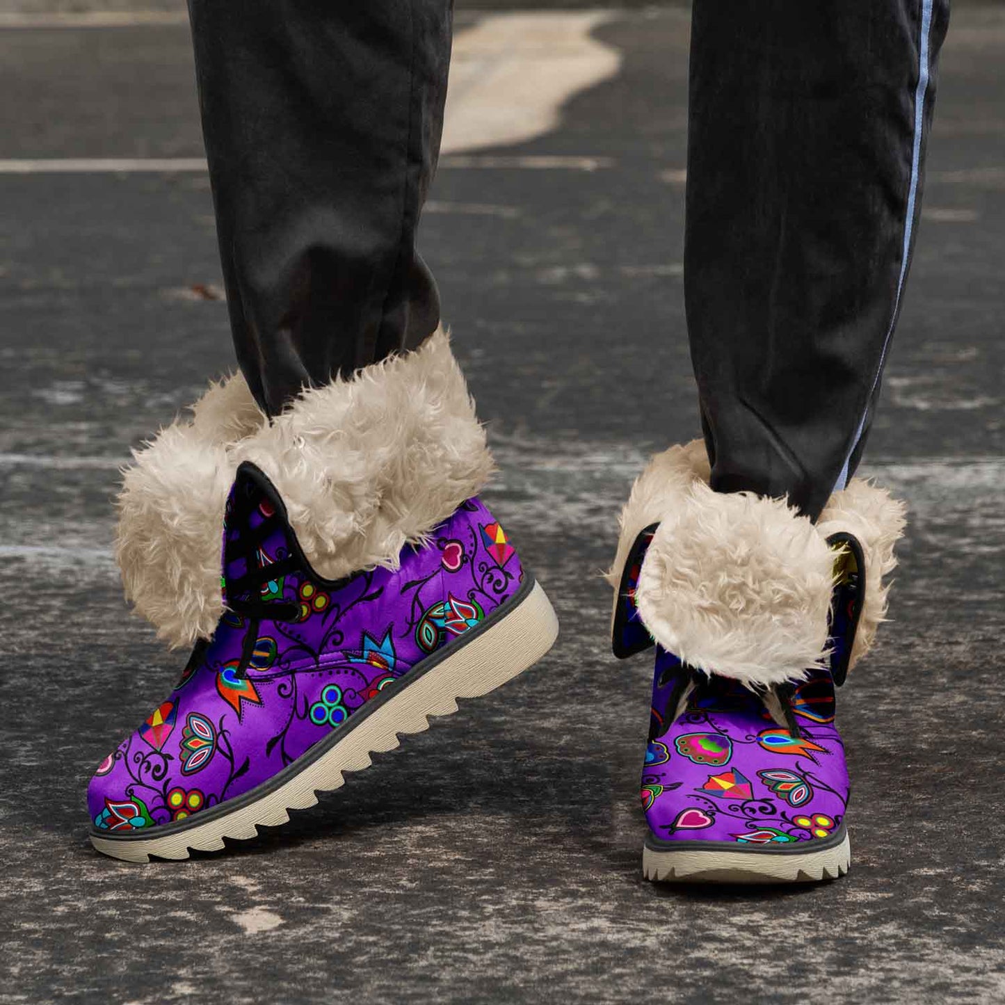 Indigenous Paisley Dark Orchid Polar Winter Boots