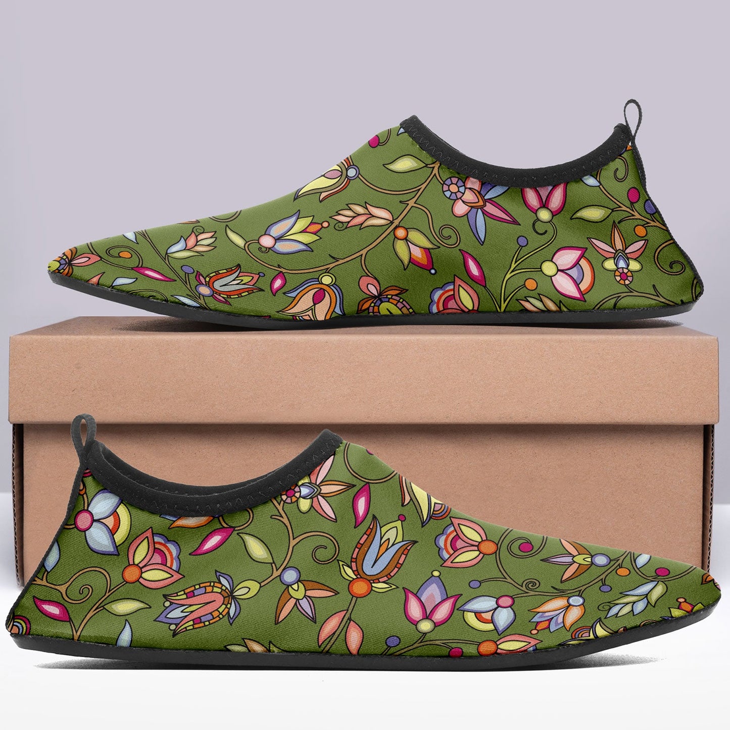 Buffalo Bloom Sage Kid's Sockamoccs Slip On Shoes