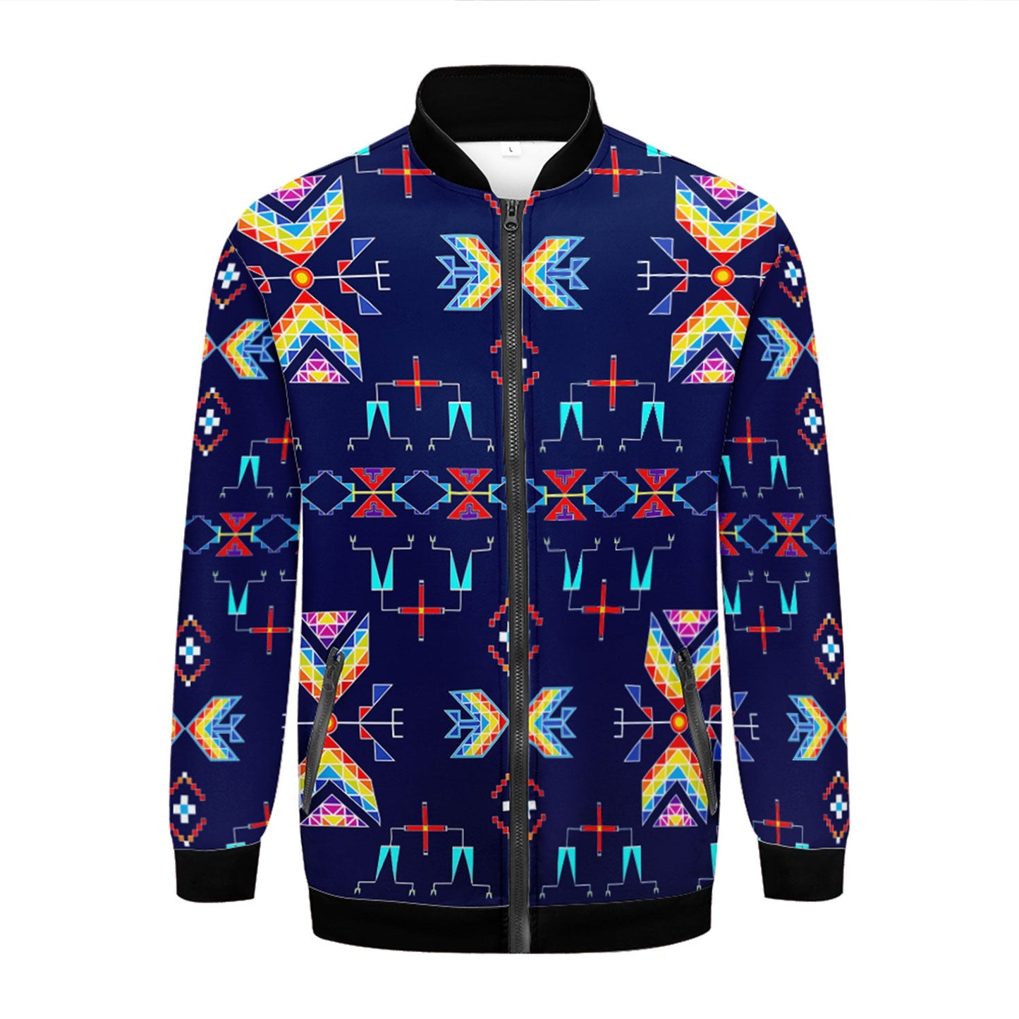 Rainy Chief Rainbow Night Lake Zippered Collared Lightweight Jacket