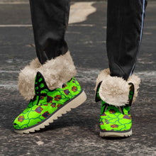 Load image into Gallery viewer, Spring Blossoms on Neon Green Polar Winter Boots
