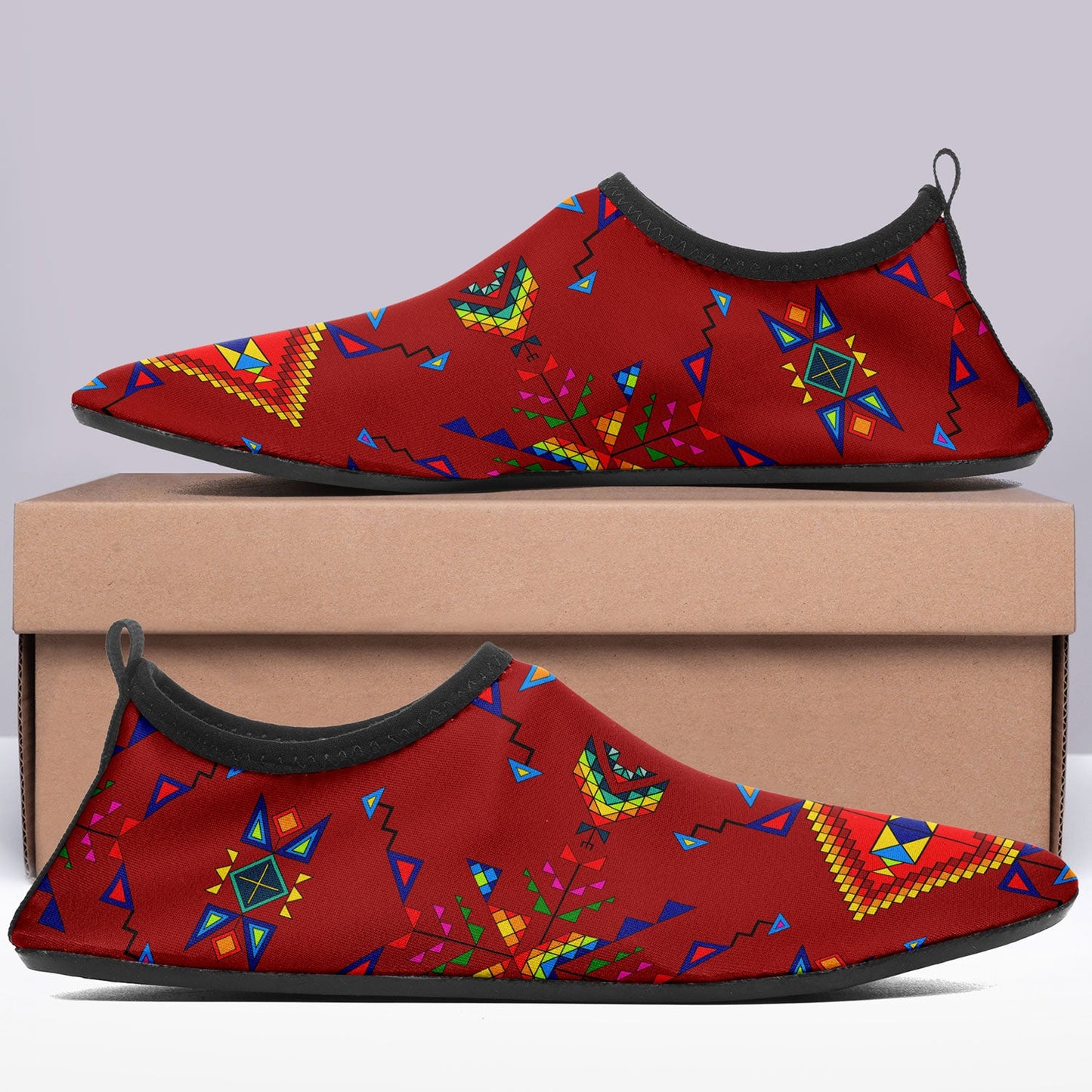 Buffalo Jump Red Kid's Sockamoccs Slip On Shoes