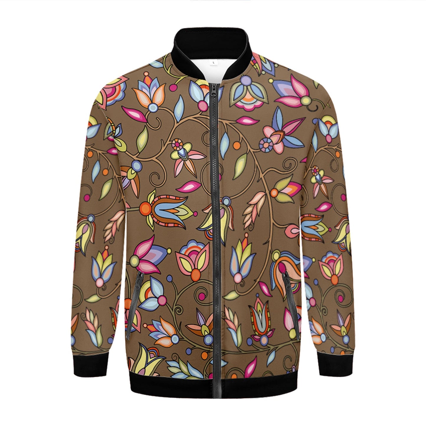 Buffalo Bloom Earth Song Zippered Collared Lightweight Jacket