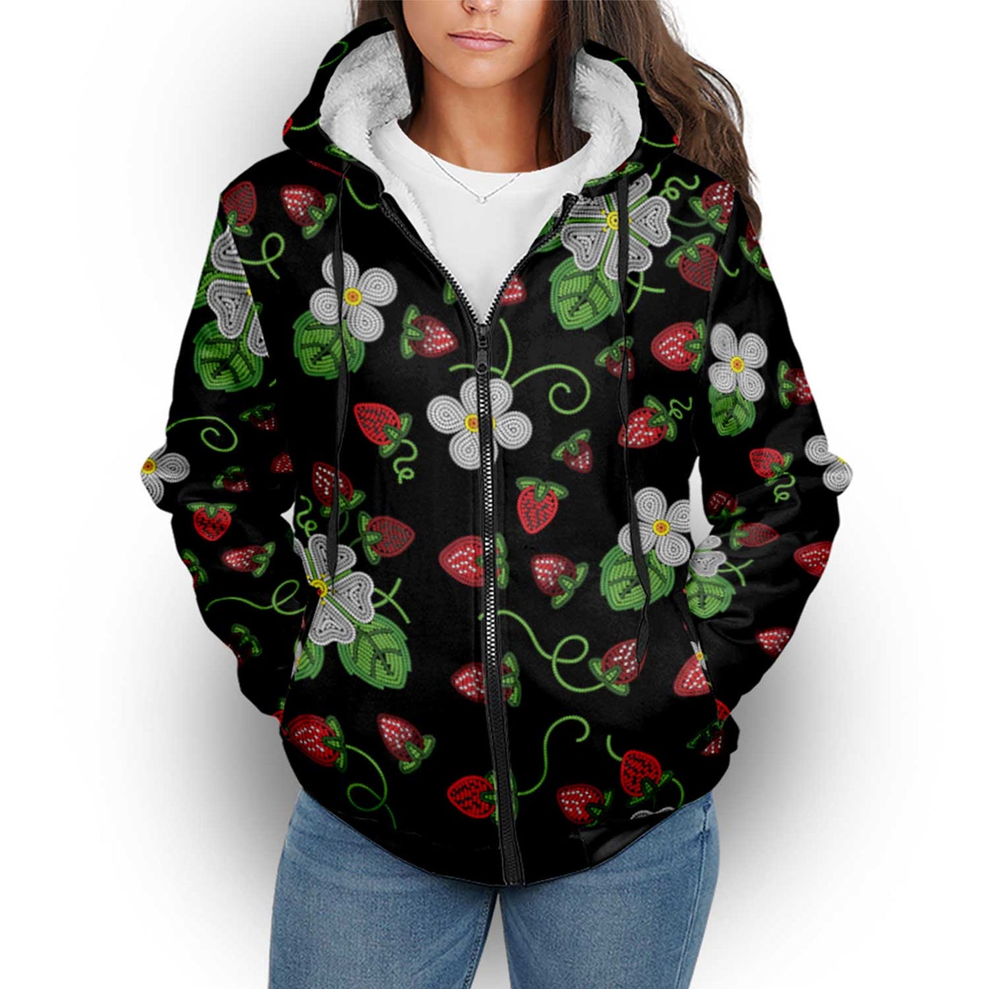 Strawberry Dreams Midnight Sherpa Hoodie