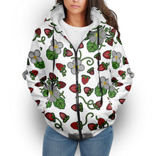 Load image into Gallery viewer, Strawberry Dreams White Sherpa Hoodie
