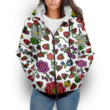 Load image into Gallery viewer, Berry Pop White Sherpa Hoodie
