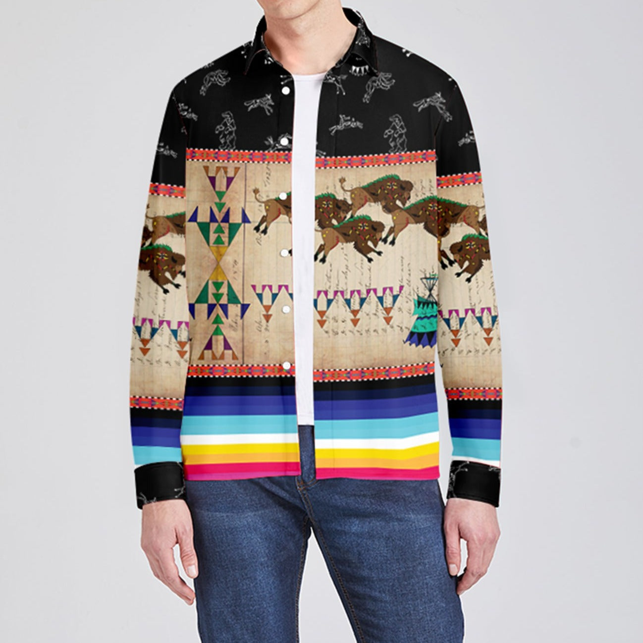 Buffalos Running Black Sky Dress Shirt