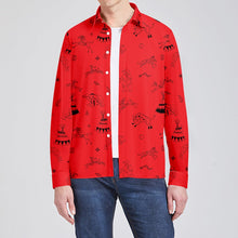 Load image into Gallery viewer, Ledger Dabbles Red Men&#39;s Long Sleeve Dress Shirt
