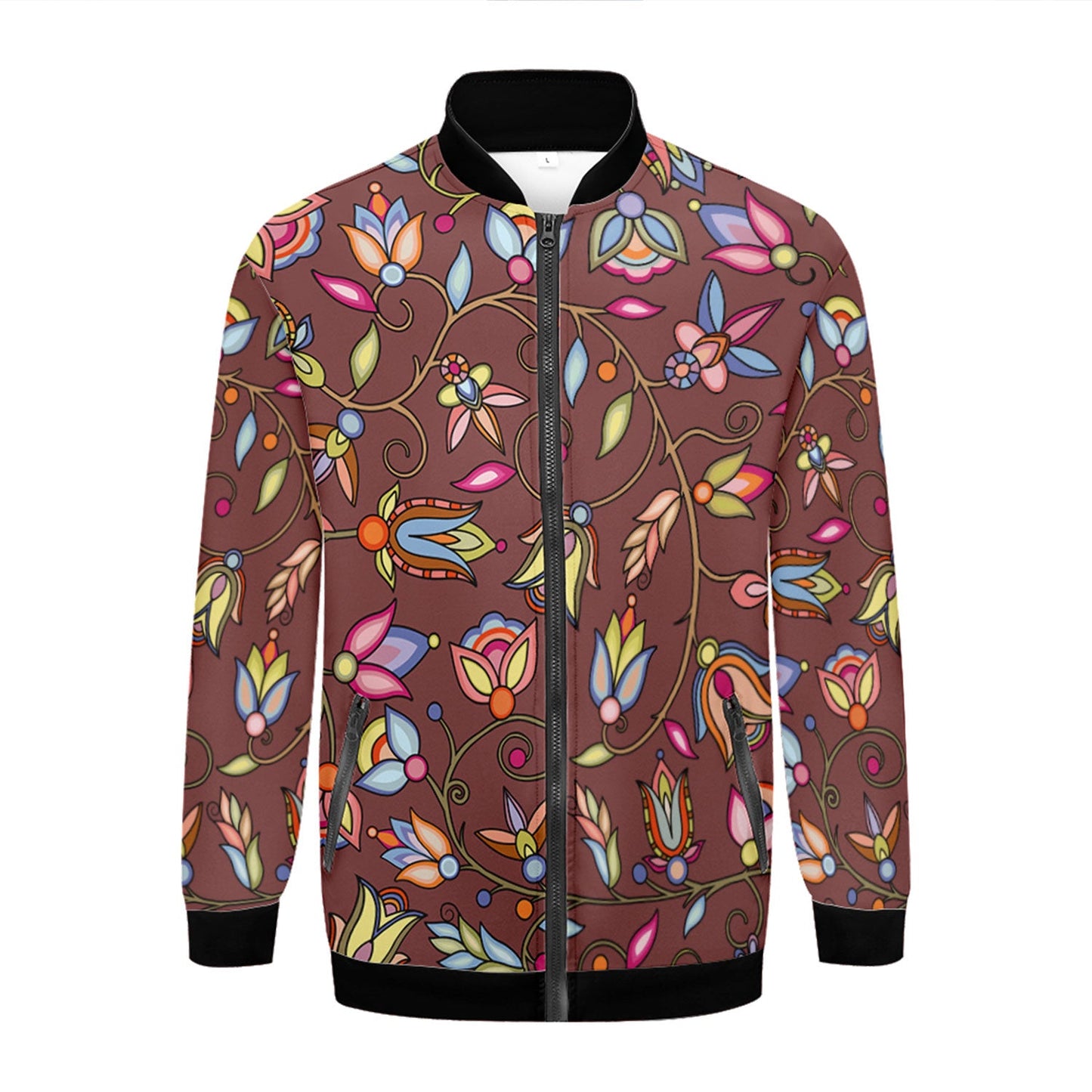 Buffalo Bloom Clay Zippered Collared Lightweight Jacket