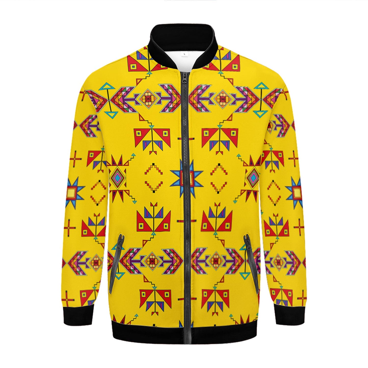 Scattered Generations Maize Zippered Collared Lightweight Jacket