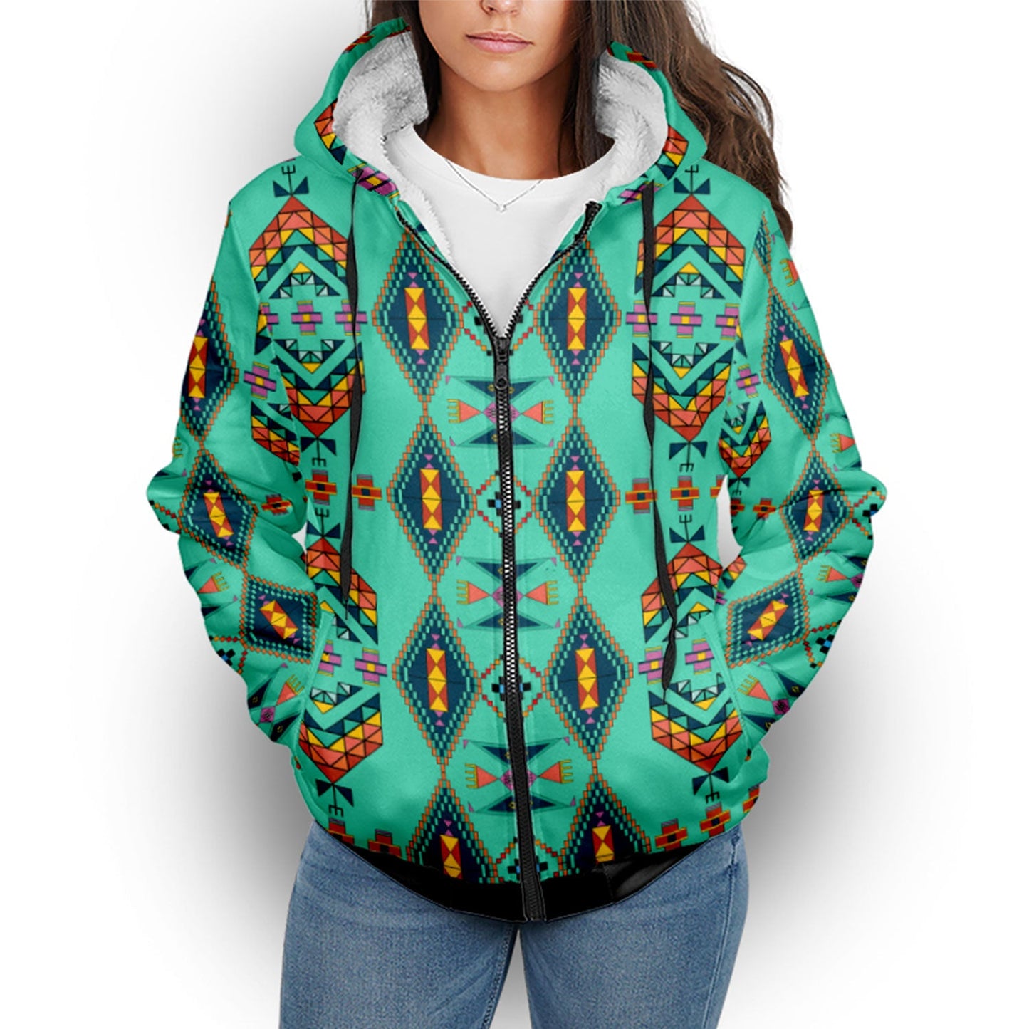 Travois Tipi Smoky Sky Sherpa Hoodie