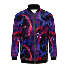 Load image into Gallery viewer, Animal Ancestors 3 Blue Pink Swirl Zippered Collared Lightweight Jacket
