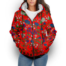 Load image into Gallery viewer, Grandmother Stories Fire Sherpa Hoodie
