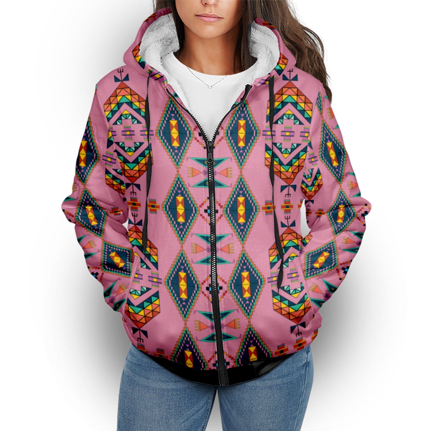 Travois Tipi Dusky Sunset Sherpa Hoodie