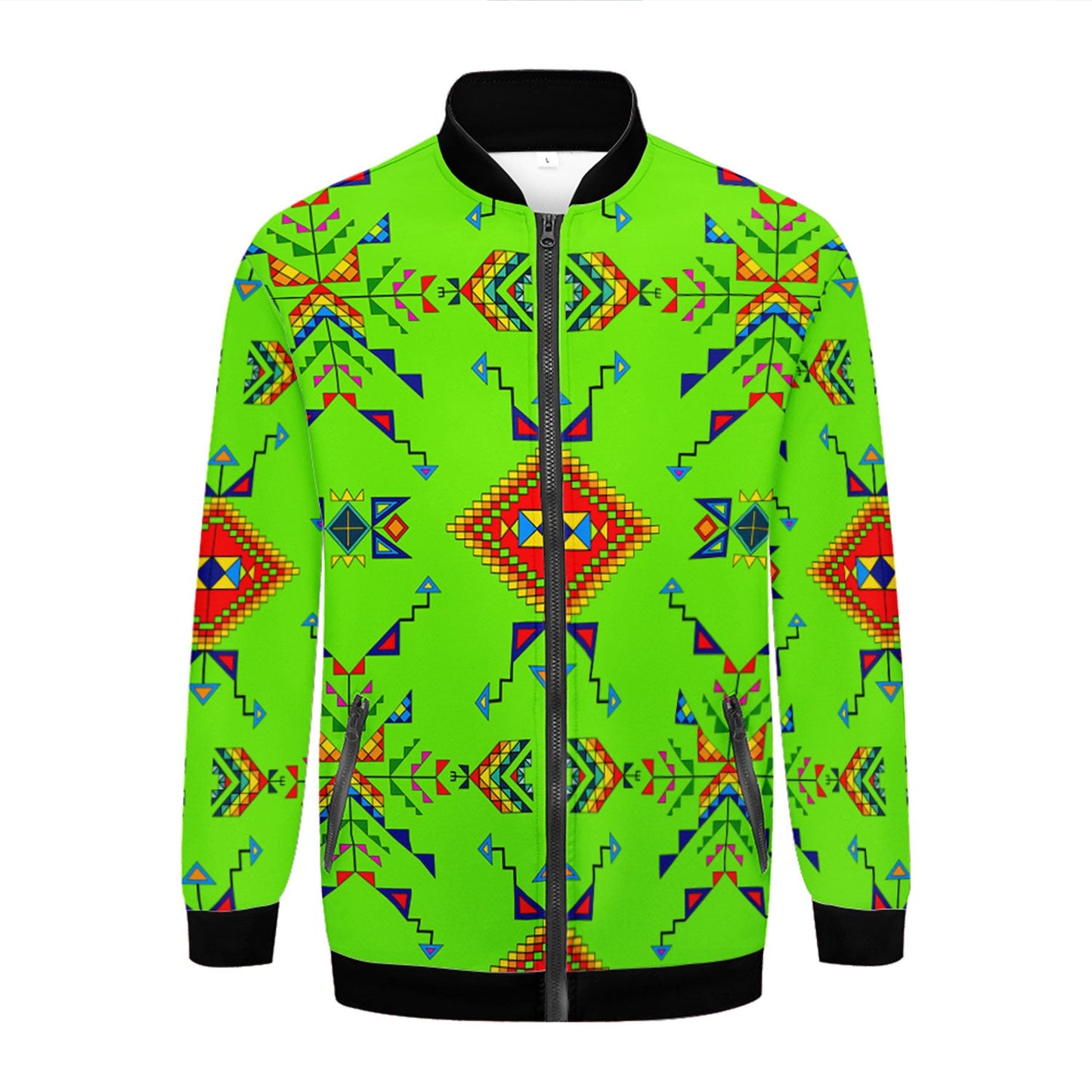 Buffalo Jump Neon Green Zippered Collared Lightweight Jacket