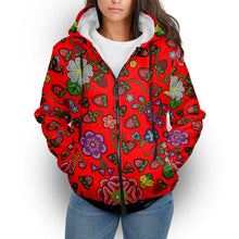 Load image into Gallery viewer, Berry Pop Fire Sherpa Hoodie
