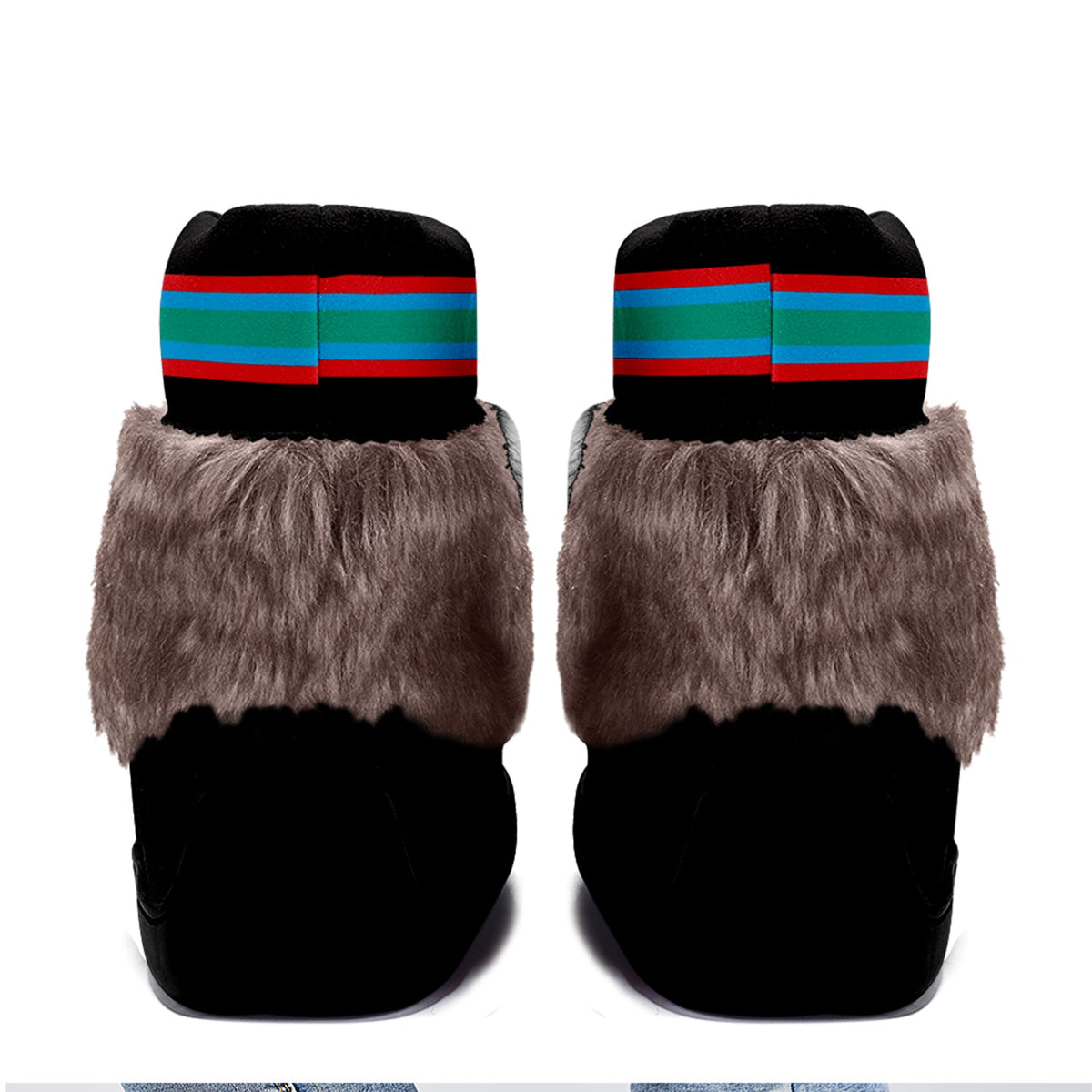 Blossom Black Leather MoccaLux Short Style with Fur