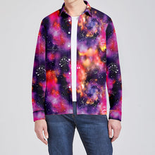 Load image into Gallery viewer, Animal Ancestors 9 Cosmic Swirl Purple and Red Men&#39;s Long Sleeve Dress Shirt
