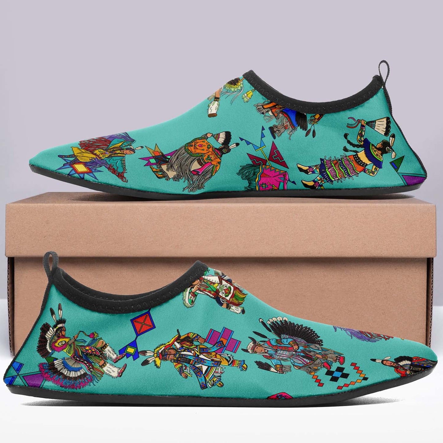 Grand Entry Dancers Eggshell Blue Sockamoccs