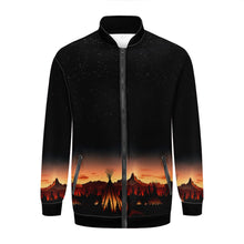 Load image into Gallery viewer, Sunset Tipis 1 Zippered Collared Lightweight Jacket
