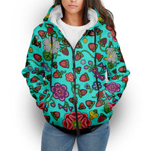 Load image into Gallery viewer, Berry Pop Turquoise Sherpa Hoodie
