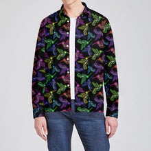 Load image into Gallery viewer, Neon Floral Hummingbird Men&#39;s Long Sleeve Dress Shirt
