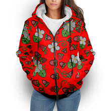 Load image into Gallery viewer, Strawberry Dreams Fire Sherpa Hoodie
